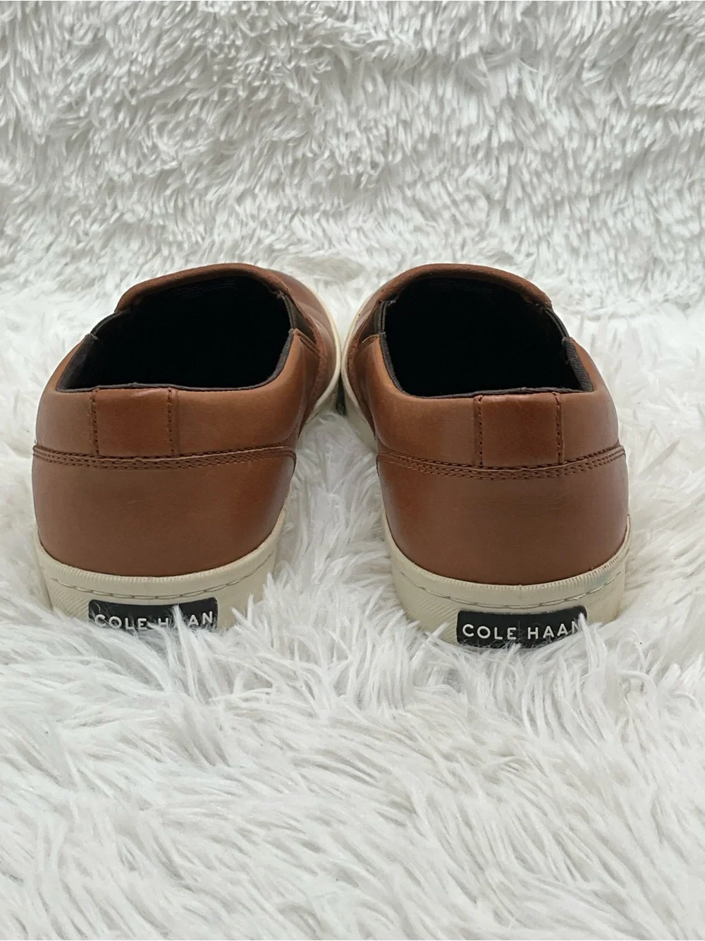 Cole Haan GrandPro Sneaker Size 9M Brown Cognac Leather Slip-On Sneakers